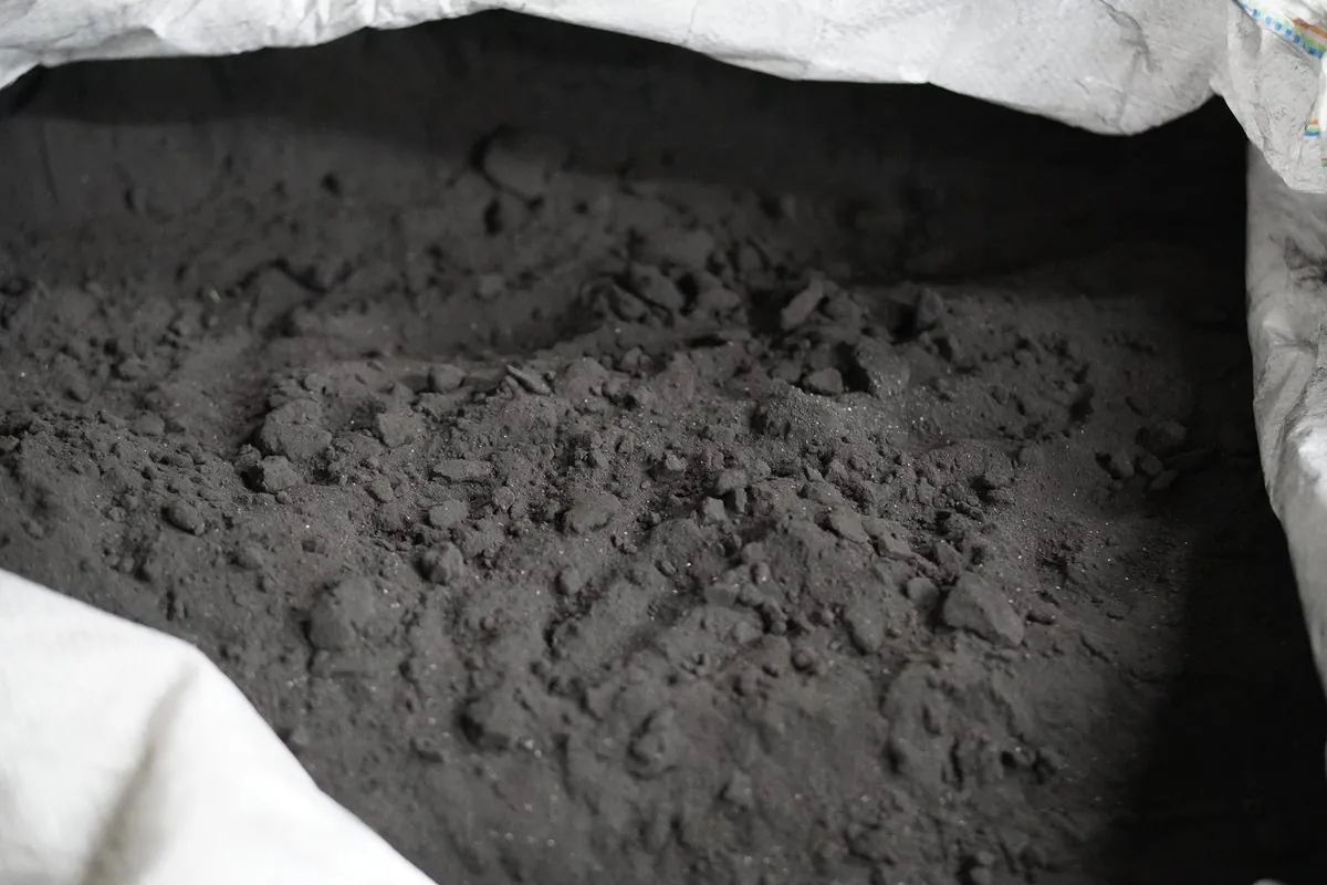 Recovered black mass, a fine dark zinc and manganese bearing concentrate